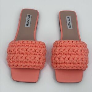 Steve Madden Peach Woven Slide Sandals